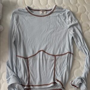 Aritzia Sunday Best Contour Stitch Long Sleeve Small NWOT Y2K Minimalist Ribbed